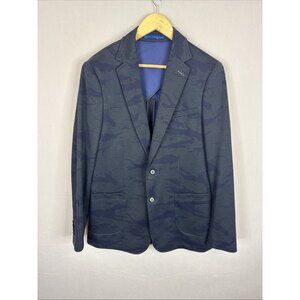 Sondergaard Copenhagen Slim Fit Blazer 40L Blue Camo Stretch Sport Coat